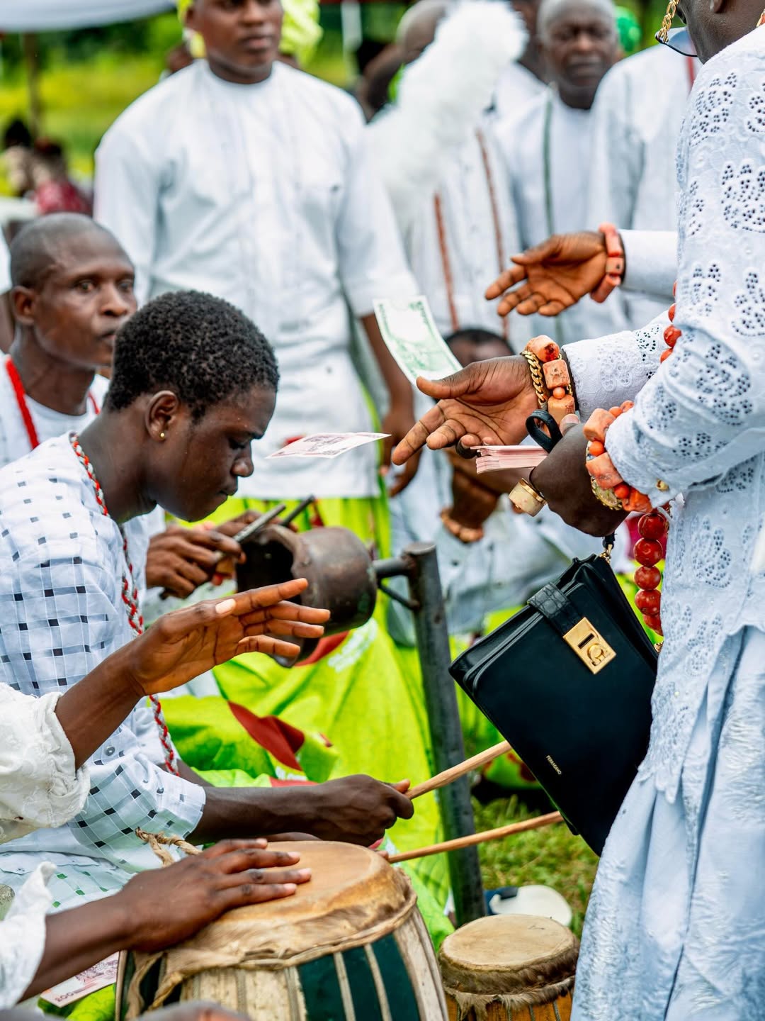 His Majesty blessing the people and land