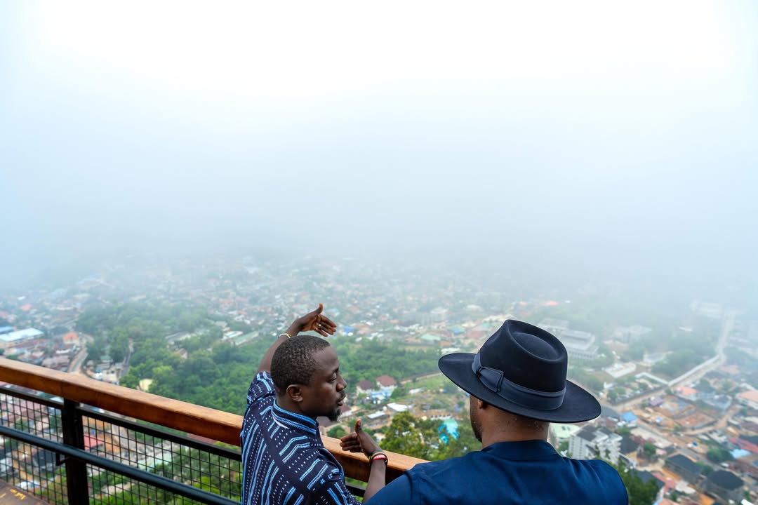 His Majesty learning about Freetown at Leicester Peak