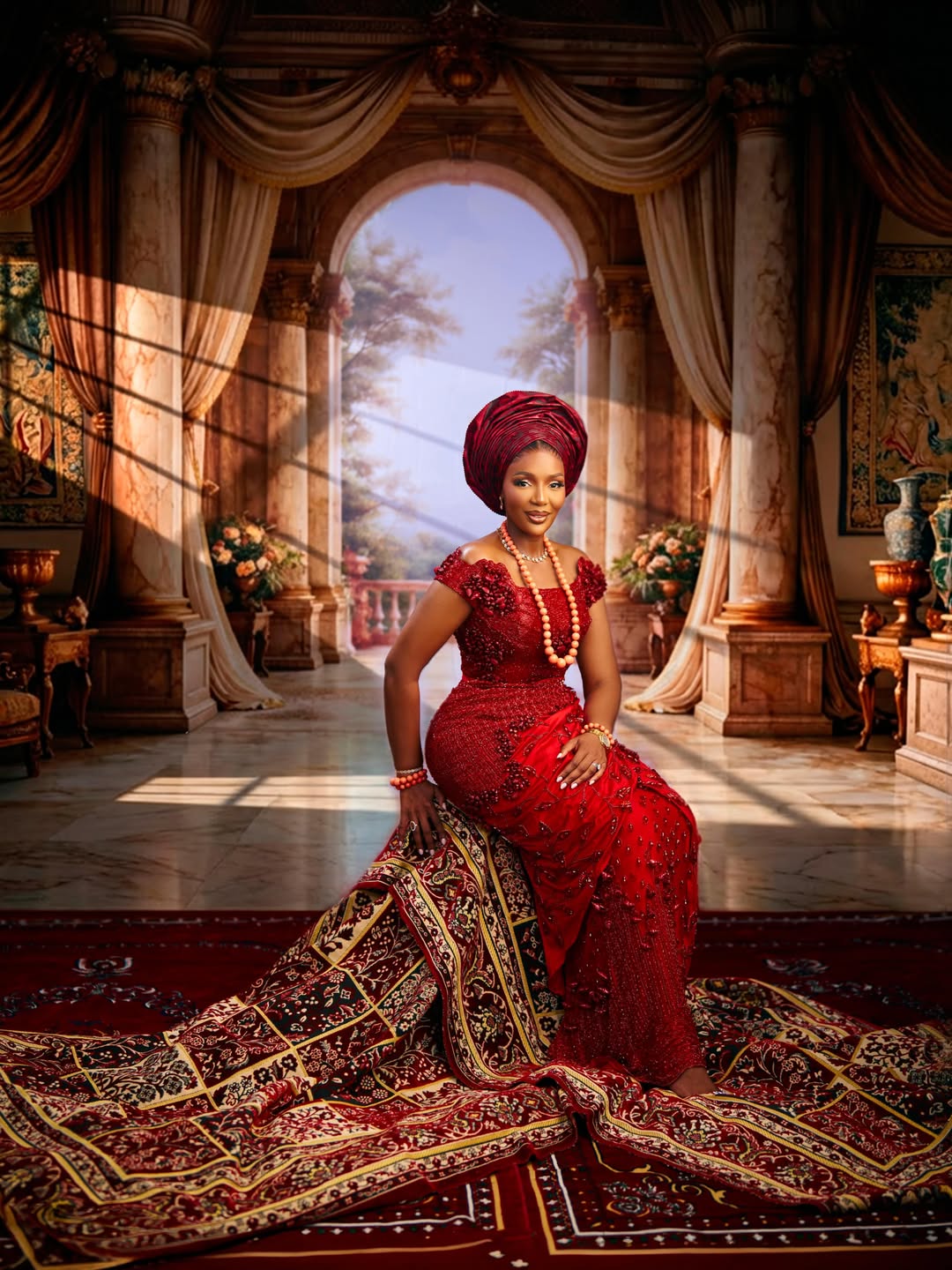 Her Majesty Olori Atuwatse III in traditional attire