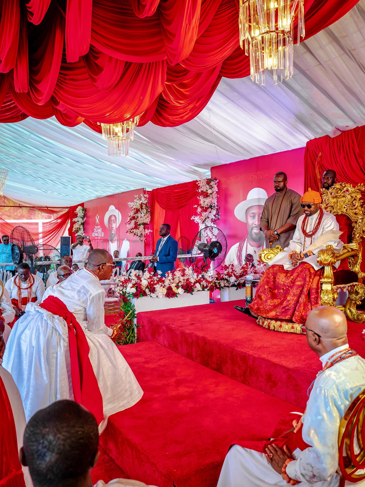 Bobi leaders receiving prayers at Aghofen