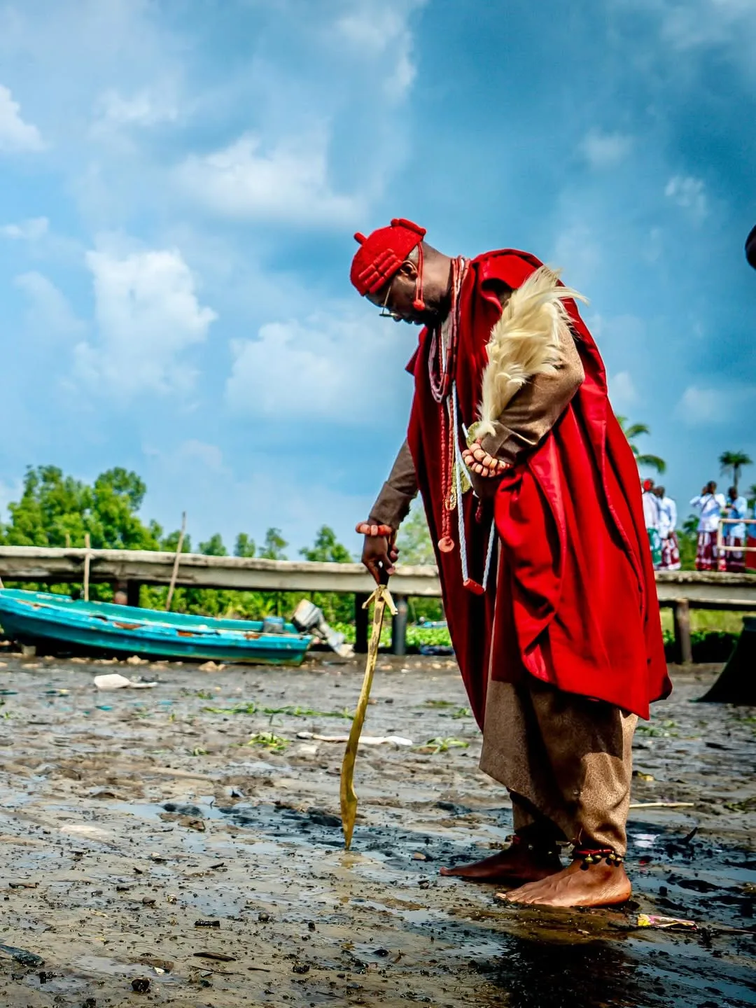 His Majesty at the maiden Ugwa Olu visit to Orere-Uluba