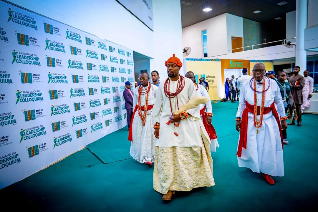His Majesty arriving at the Julius Maada Bio Leadership Colloquium