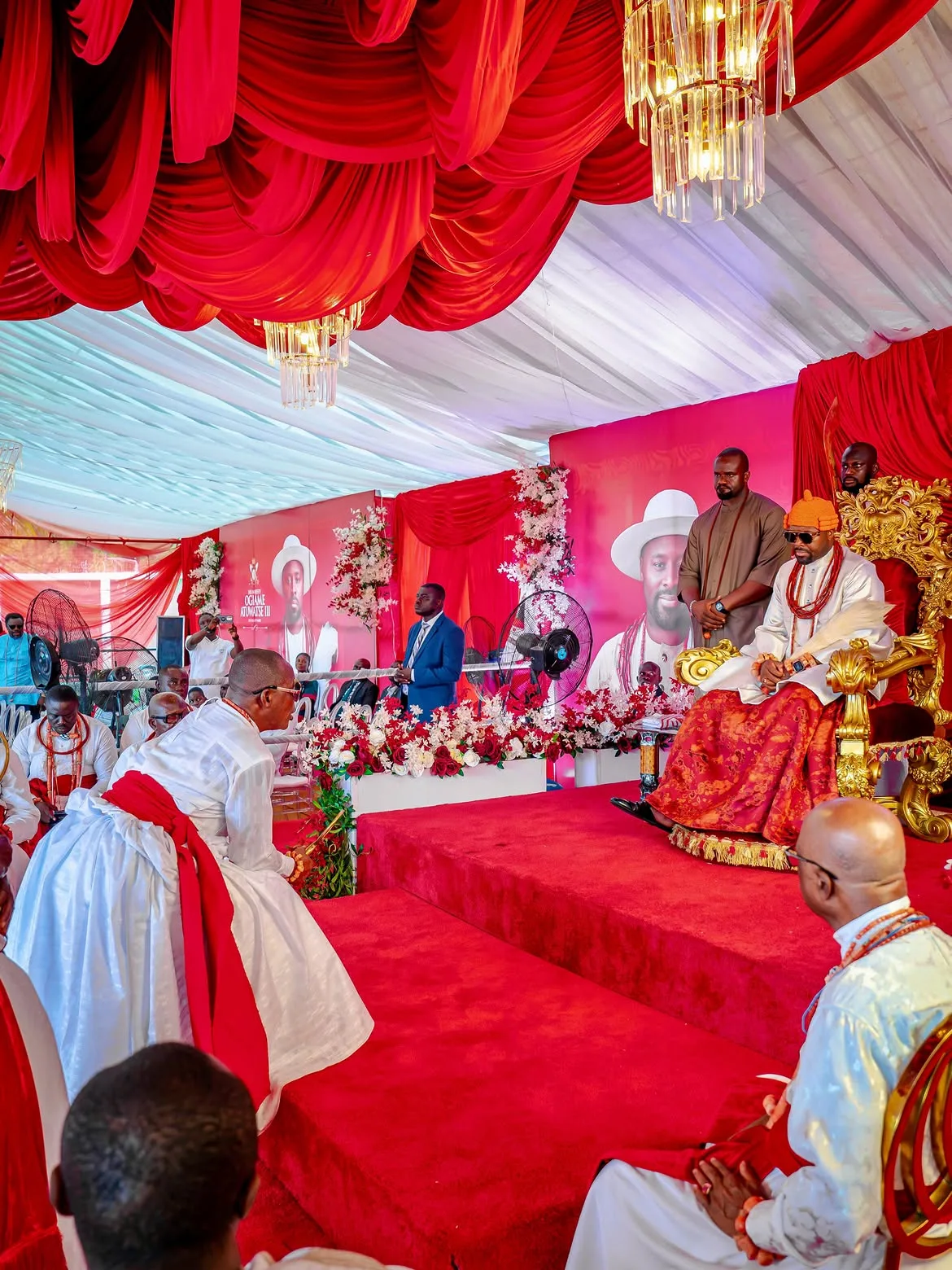Bobi leaders receiving prayers at Aghofen