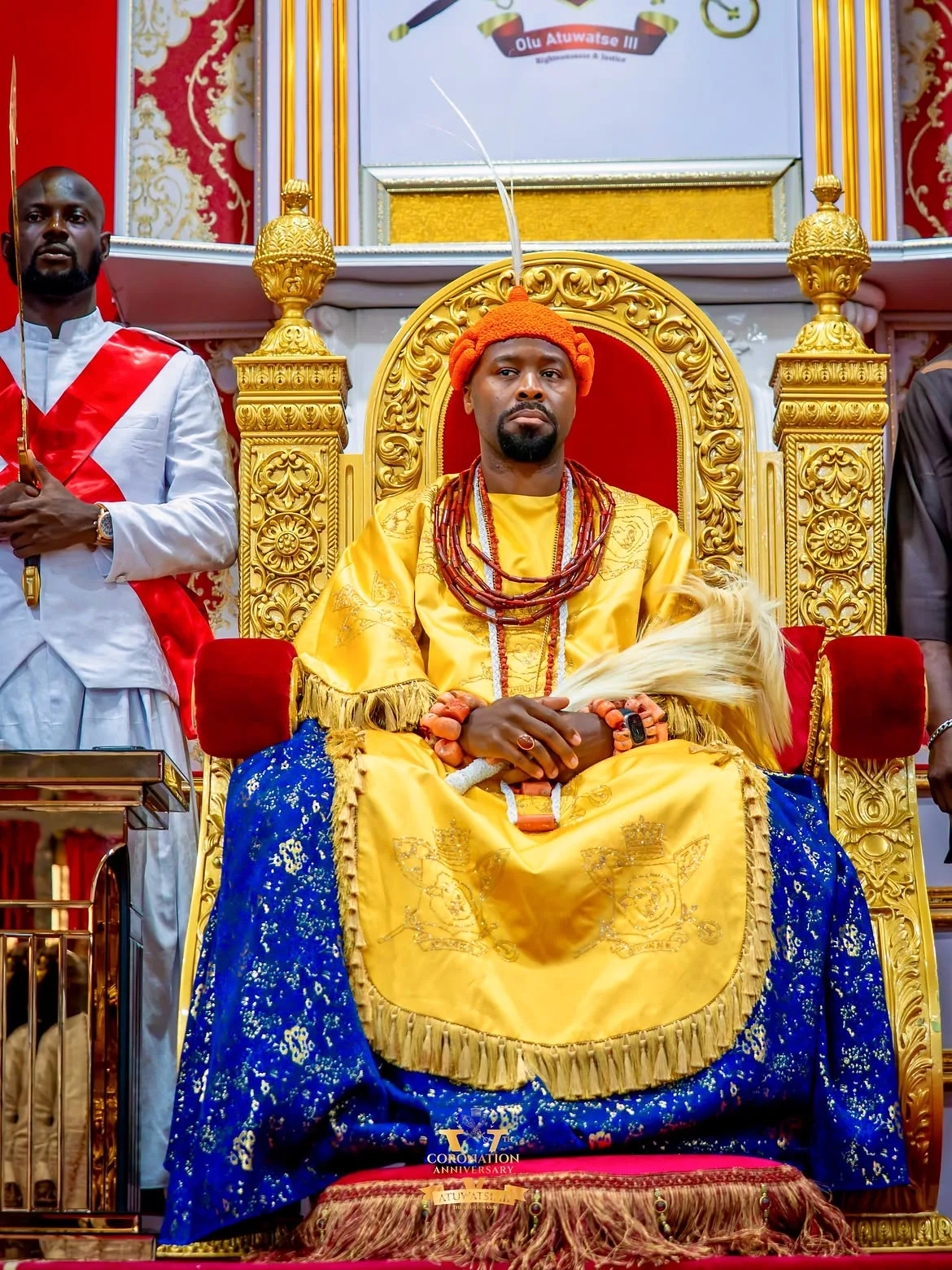 His Majesty Ògíamẹ̀ Atúwàtse III receiving homage at Aghofen