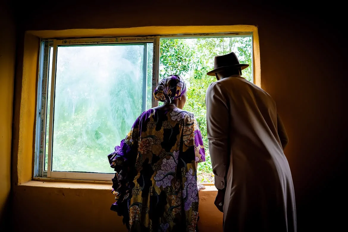 Their Majesties inspecting the new school facilities